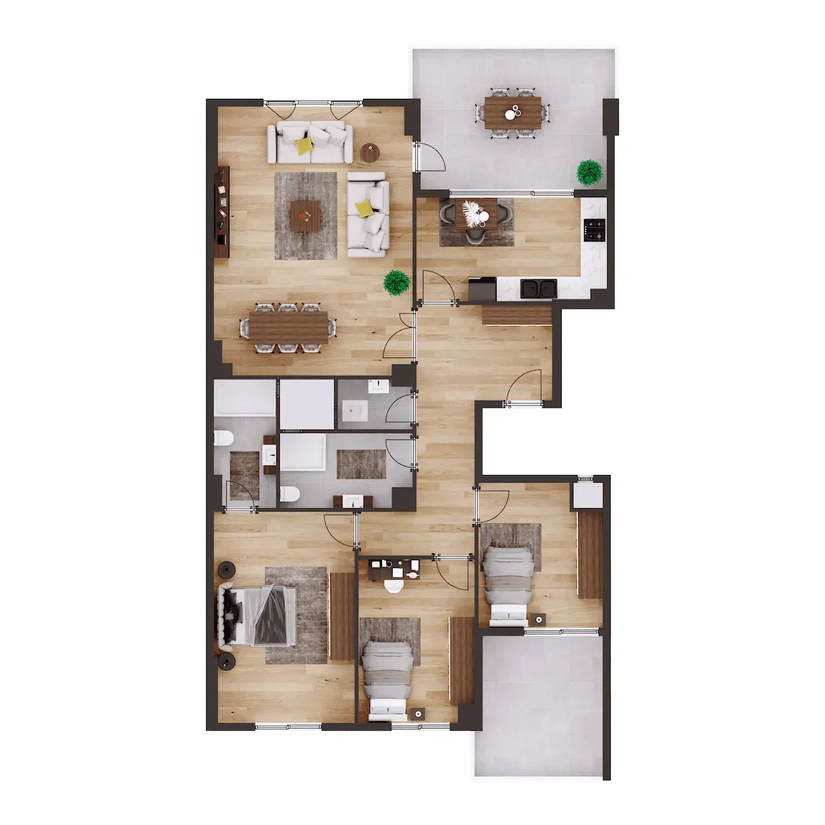 3+1 B Floor Plan
